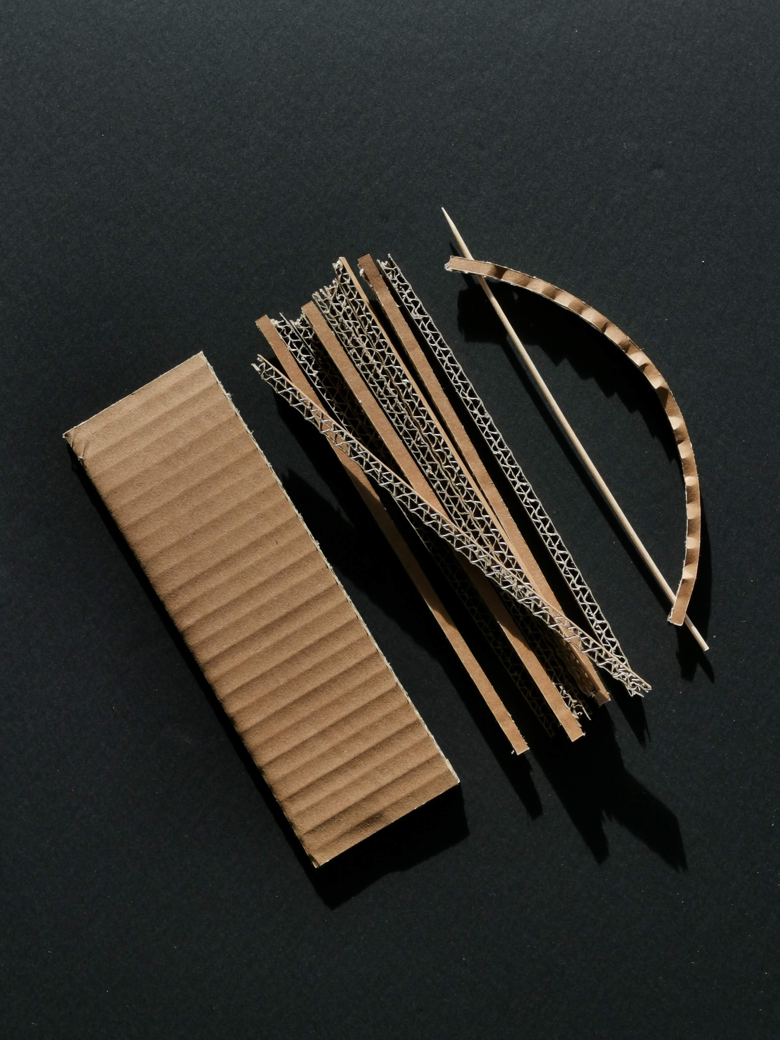 Einzelteile Objekt aus Wellpappe